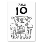 Custom Country Wedding Traktor Tischnummer (Rückseite)