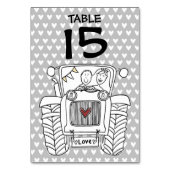 Custom Country Wedding Traktor Tischnummer (Rückseite)