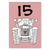 Custom Country Wedding Traktor Tischnummer (Rückseite)