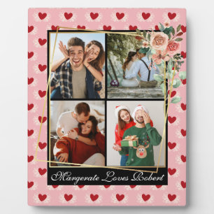 Custom Couple 4 Foto Moderner Chic Stilvoll Elegan Fotoplatte