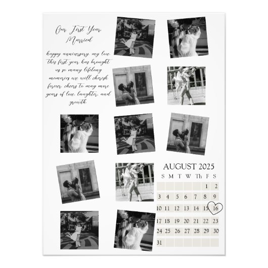 Custom Couple Anniversary Foto Collage Art Print (Vorne)