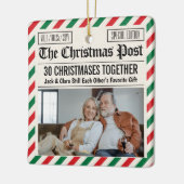 Custom Couple Anniversary Gift Christmas Newspaper Keramikornament (Links)