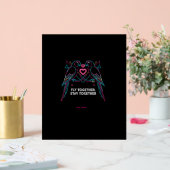 Custom Couple Anniversary Neon Parrots Winter Hood Acrylschild (Hochzeit)