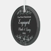 Custom Couple Christmas Glass Ornament (Vorderseite links)