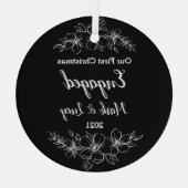 Custom Couple Christmas Glass Ornament Aus Glas (Rückseite)