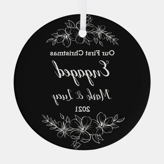 Custom Couple Christmas Glass Ornament Aus Glas (Rückseite)