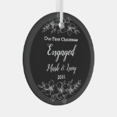 Custom Couple Christmas Glass Ornament Aus Glas (Vorderseite Rechts)