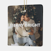Custom Couple Christmas Keramik Square Ornament (Links)