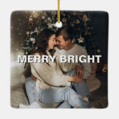Custom Couple Christmas Keramik Square Ornament (Rückseite)