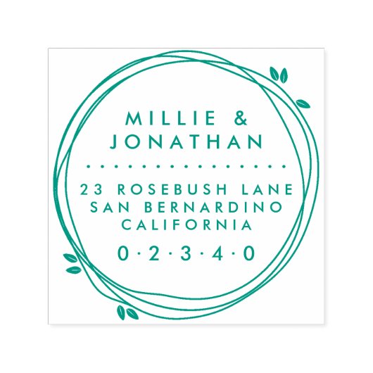 Custom Couple Elegante Moderne Kleider Rücksendead Permastempel (Design)