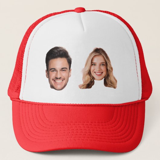 Custom Couple Face Love Hat | Anniversary Gift Truckerkappe (Vorderseite)