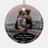 Custom Couple First Christmas Classic Personalisie Keramik Ornament (Vorne)