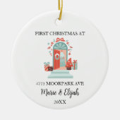 Custom Couple First Christmas Keramik Ornament (Vorne)