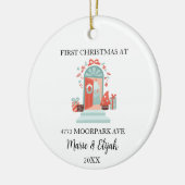Custom Couple First Christmas Keramik Ornament (Links)