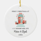 Custom Couple First Christmas Keramik Ornament (Hinten)