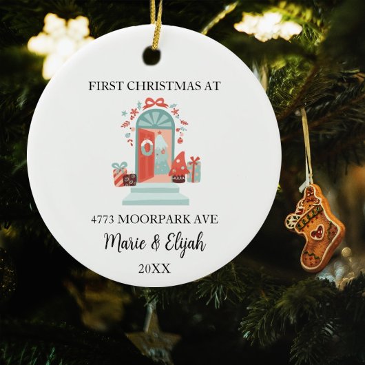 Custom Couple First Christmas Keramik Ornament