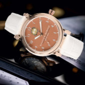 Custom couple floral names monogram orange armbanduhr