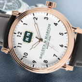 Custom couple floral names monogram wedding armbanduhr