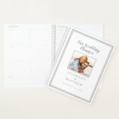 Custom Couple Foto Chic Gray & White Wedding Planer (Anzeige)