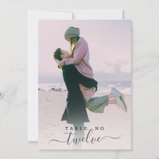 Custom Couple Foto Hand Letter Script Hochzeit Einladung (Rückseite)