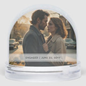 Custom Couple Foto & Name Bride Groom Wedding Schneekugeln (Rückseite)