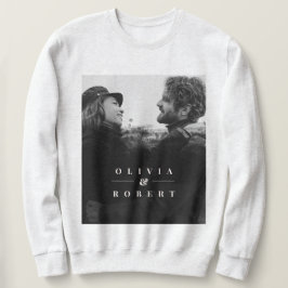 Custom Couple Foto Stilvolles Schwarz Abstrakt Sweatshirt