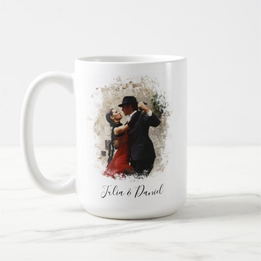 Custom Couple Foto Valentinstag 15 oz Kaffeetasse (Links)