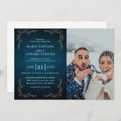 Custom Couple Foto Wedding Einladung (Vorne/Hinten)