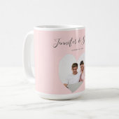 Custom Couple FotoHeart Blush Pink Jubiläum Kaffeetasse (Vorderseite Links)