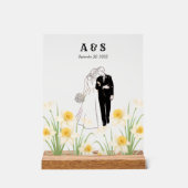 Custom Couple Illustration Gift Acrylschild (Vorderseite)