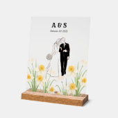 Custom Couple Illustration Gift Acrylschild (Winkel)