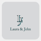 Custom Couple Initials and Names Stickers (Vorderseite)