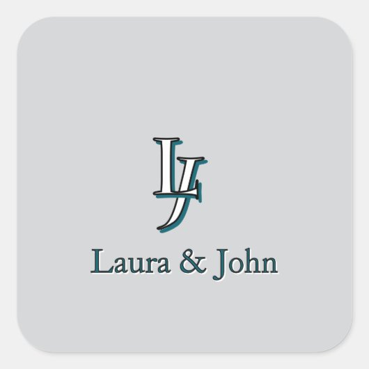 Custom Couple Initials and Names Stickers (Vorderseite)