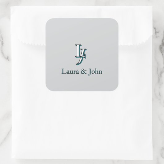 Custom Couple Initials and Names Stickers (Tasche)