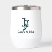 Custom Couple Initials and Names Water Bottle (Vorderseite)