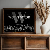 Custom Couple Last Name Elegant Wedding Print Poster