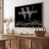 Custom Couple Last Name Elegant Wedding Print Poster