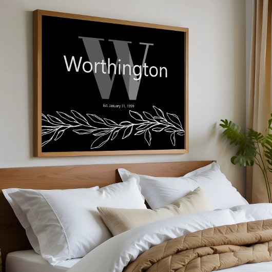 Custom Couple Last Name Elegant Wedding Print Poster