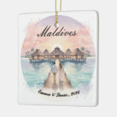 Custom Couple Maldives Honeymoon Keepsake Keramikornament (Links)