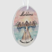 Custom Couple Maldives Honeymoon Keepsake Ornament (Vorderseite)