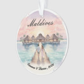 Custom Couple Maldives Honeymoon Keepsake Ornament (Vorderseite)
