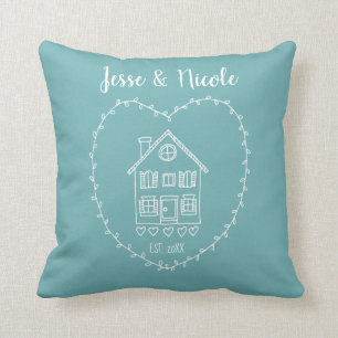 Custom Couple name House Erwärmung New House Gesc Kissen