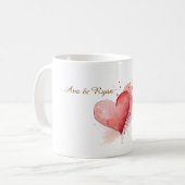 Custom Couple Name Watercolor Heart Classic Mug Kaffeetasse (Vorderseite Links)