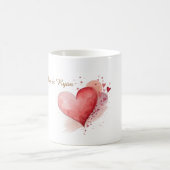 Custom Couple Name Watercolor Heart Classic Mug Kaffeetasse (Mittel)