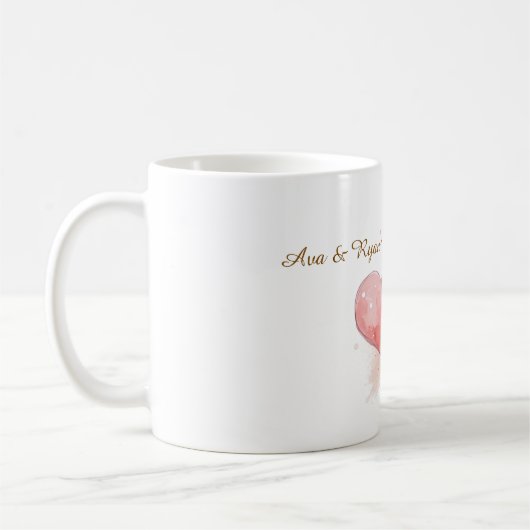 Custom Couple Name Watercolor Heart Classic Mug Kaffeetasse (Links)