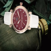 Custom couple names monogram burgundy armbanduhr