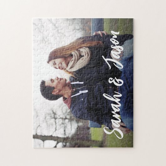Custom Couple Names und Custom Foto Jigsaw Puzzle (Vertikal)