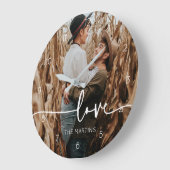 Custom Couple Newi Wed Foto Gift Große Wanduhr (Winkel)