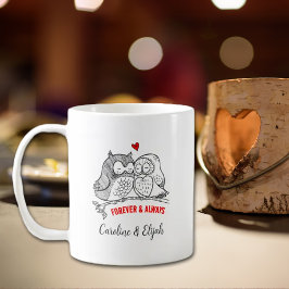 Custom Couple of Owls, Valentine´s Day   Kaffeetasse
