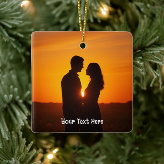 Custom Couple Photo Keramikornament (Baum)